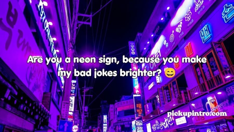 Neon glowing lights in a colorful nighttime setting