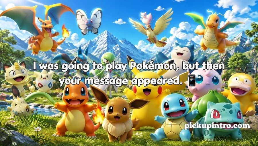 Pokémon themed crush moment with playful romantic vibes