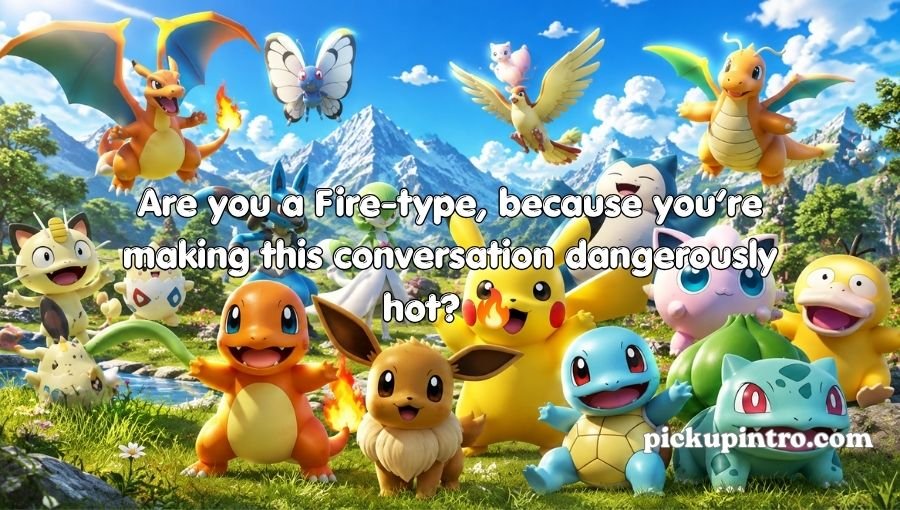 Cute Pokémon themed dating illustration