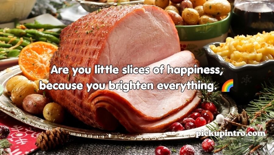 Juicy sliced ham prepared for a family dinner