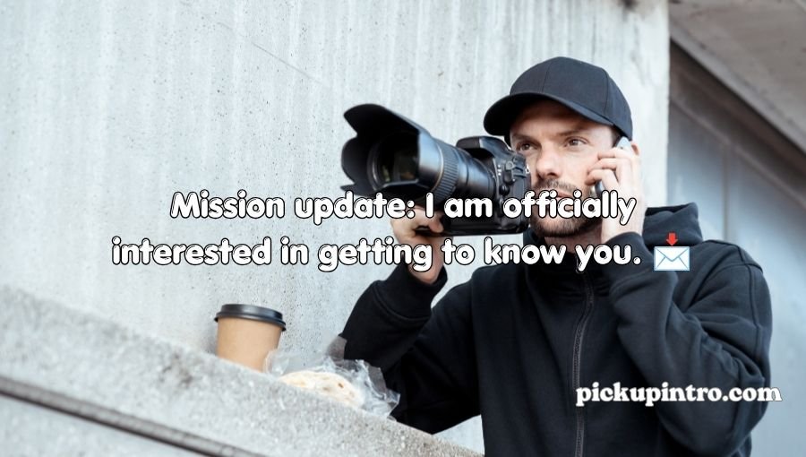 Spy sending a funny text message to their crush