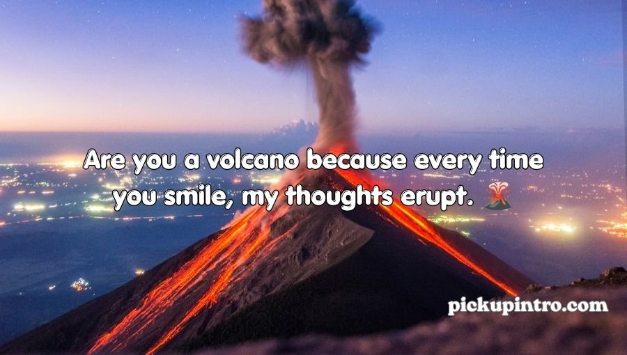 Funny and playful volcano conversation concept